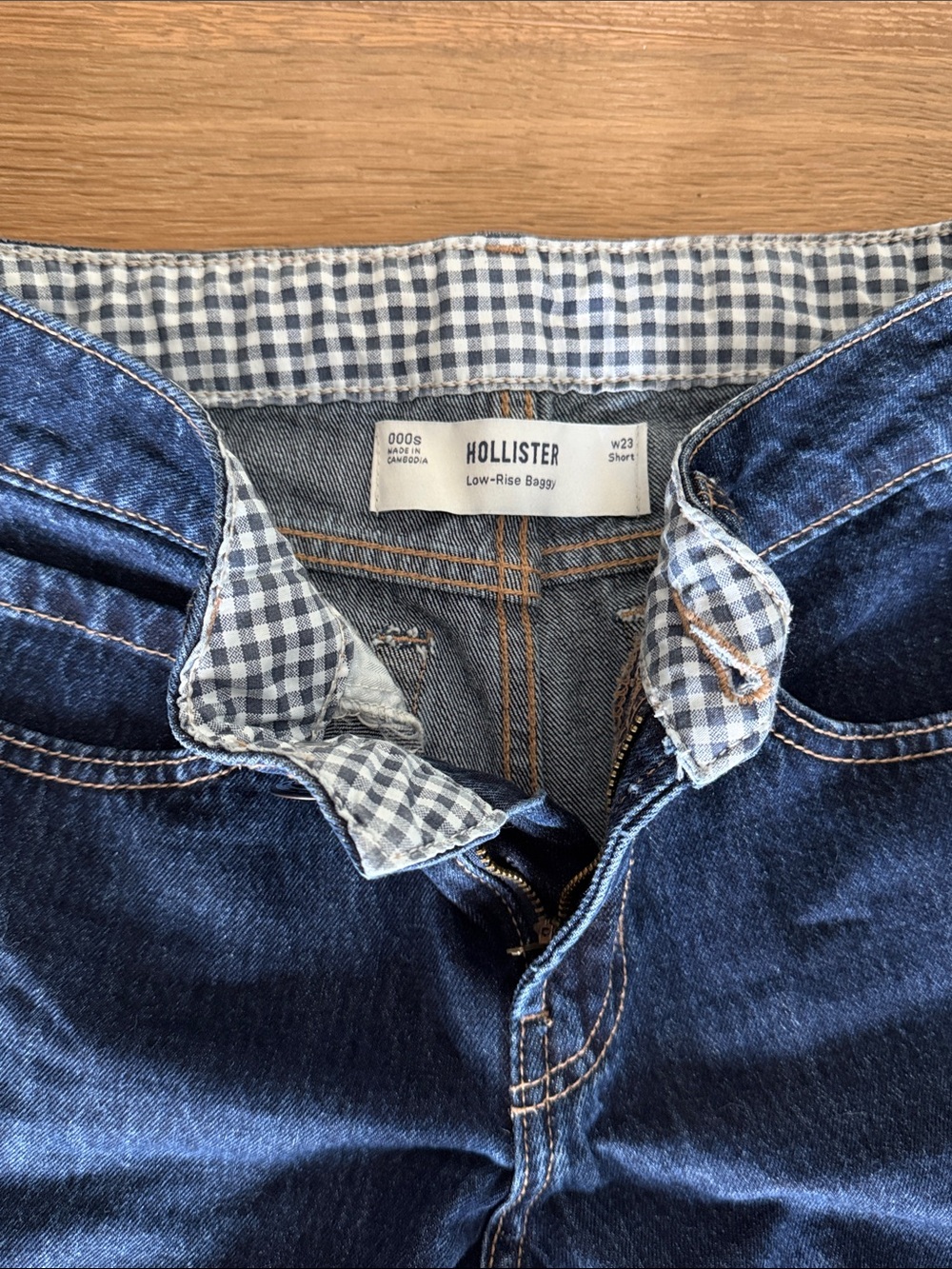 Hollister Women's Flare Jeans in Dark Blue Denim